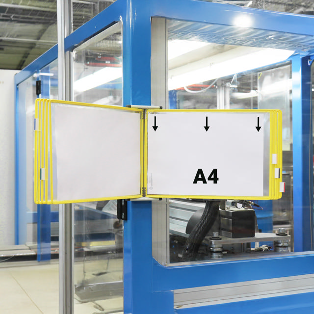 Lege Tarifold metalen wandmeubel, A5, voor 10 zichtpanelen, met zijstops