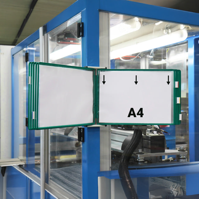Lege Tarifold metalen wandmeubel, A5, voor 10 zichtpanelen, met zijstops