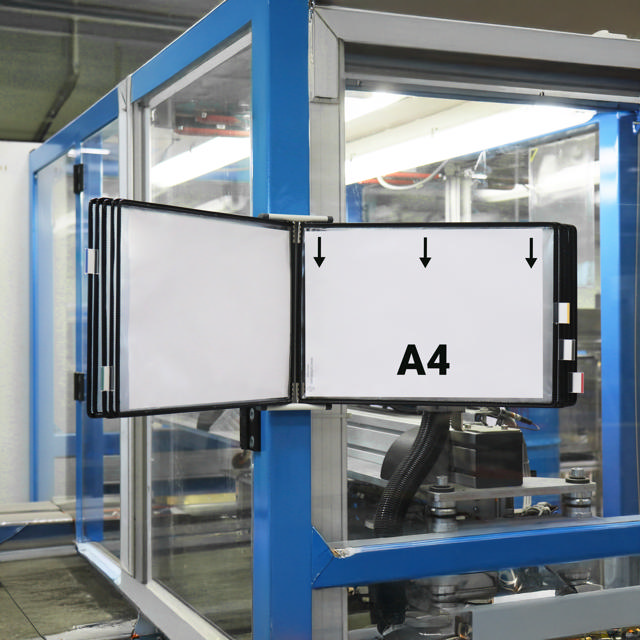 Lege Tarifold metalen wandmeubel, A5, voor 10 zichtpanelen, met zijstops