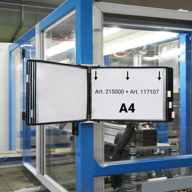 Lege Tarifold metalen wandmeubel, A5, voor 10 zichtpanelen, met zijstops