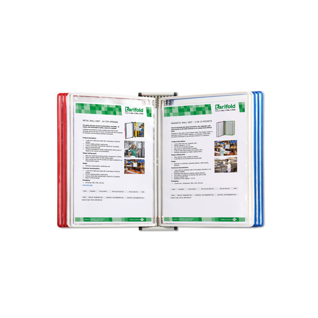 Tarifold metalen wand zichtpanelensysteem, A4, 10 zichtpanelen, USA kleuren