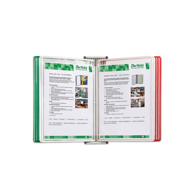 Tarifold metalen wand zichtpanelensysteem, A4, 10 zichtpanelen, Italië kleuren