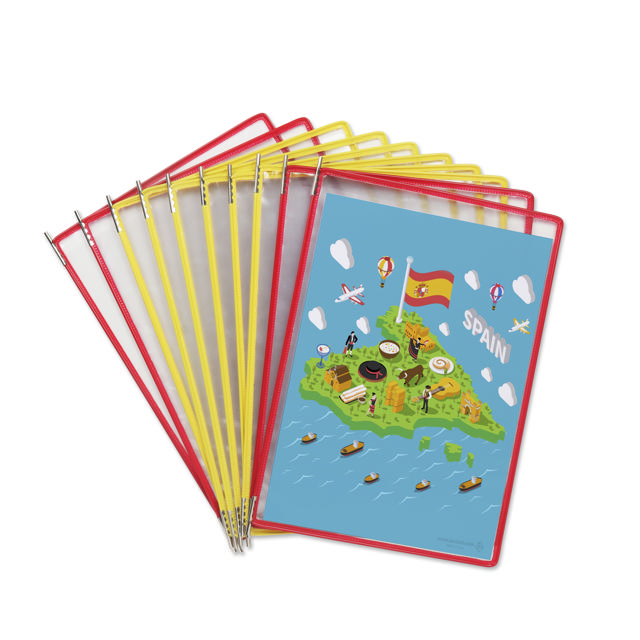 Tarifold metalen wand zichtpanelensysteem, A4, 10 zichtpanelen, Spanje kleuren