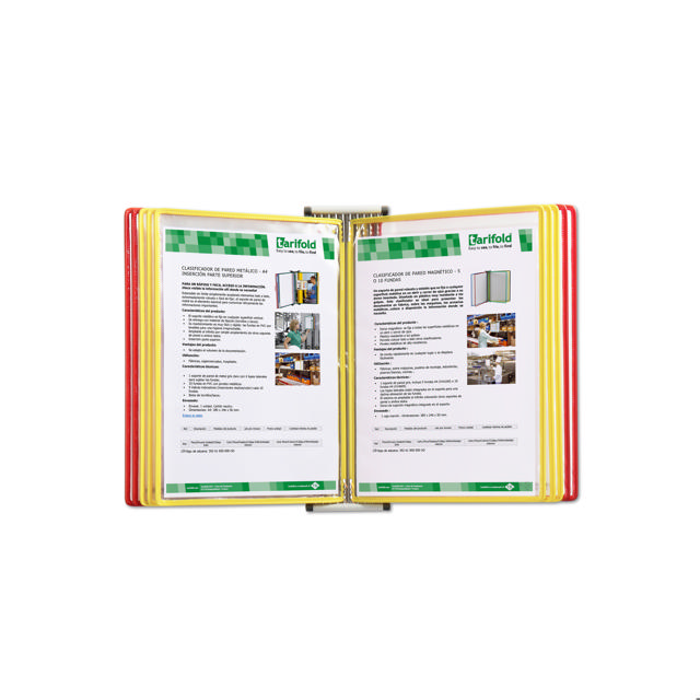 Tarifold metalen wand zichtpanelensysteem, A4, 10 zichtpanelen, Spanje kleuren