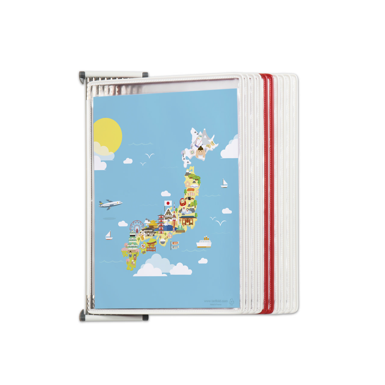 Tarifold metalen wand zichtpanelensysteem, A4, 10 zichtpanelen, Japan kleuren