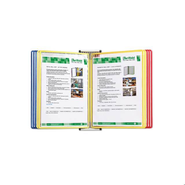 Tarifold metalen wand zichtpanelensysteem, A4, 10 zichtpanelen, Roemenië kleuren