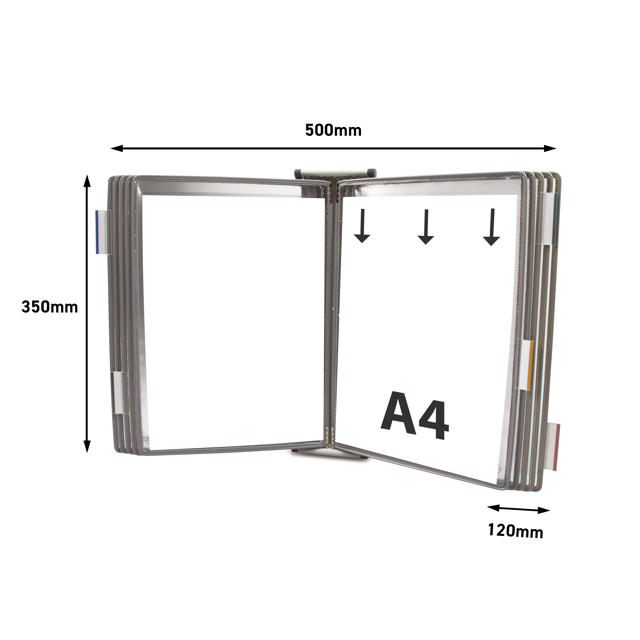 Tarifold metalen wand zichtpanelensysteem, A4, 10 zichtpanelen (kleurverpakking)