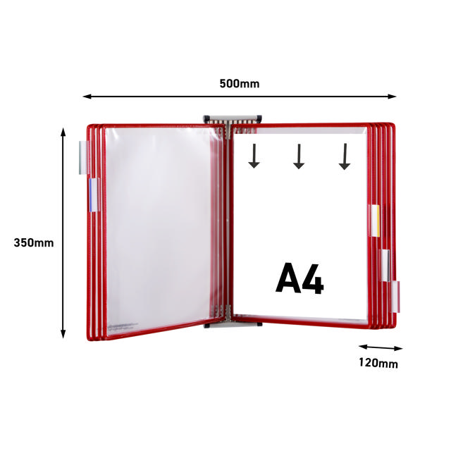 Tarifold metalen wand zichtpanelensysteem, A4, 10 zichtpanelen (kleurverpakking)