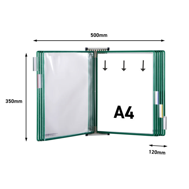 Tarifold metalen wand zichtpanelensysteem, A4, 10 zichtpanelen (kleurverpakking)