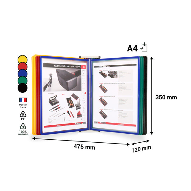 Easy Load wand zichtpanelensysteem, A4, 10 PP zichtpanelen