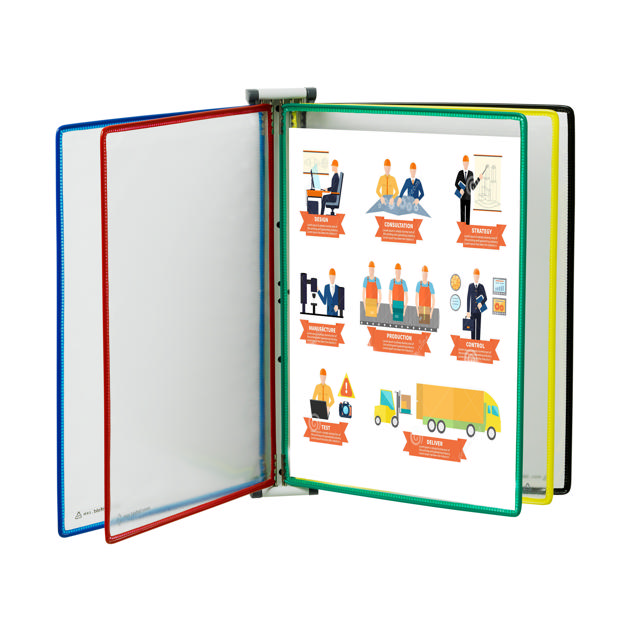 Tarifold magnetische wand zichtpanelensysteem, A4, 5 zichtpanelen