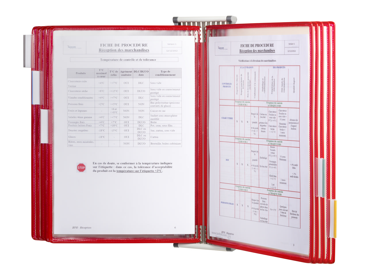 Tarifold metalen wand zichtpanelensysteem, A4, 10 zichtpanelen, laden links