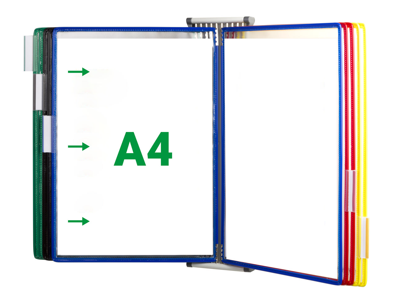 Tarifold metalen wand zichtpanelensysteem, A4, 10 zichtpanelen, laden links