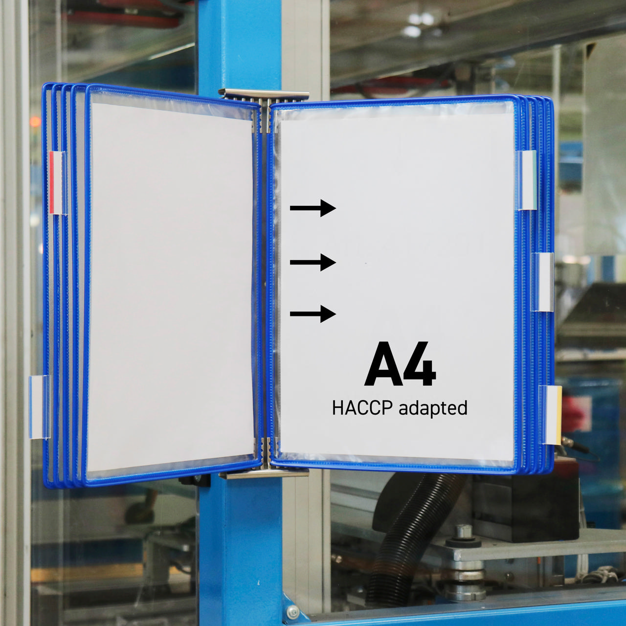 Tarifold Roestvrij stalen wand zichtpanelensysteem, A4, 10 zichtpanelen, laden links