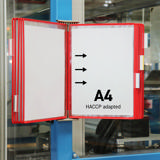 Tarifold Roestvrij stalen wand zichtpanelensysteem, A4, 10 zichtpanelen, laden links