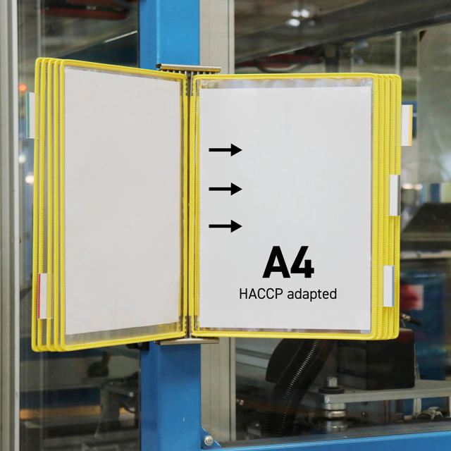 Tarifold Roestvrij stalen wand zichtpanelensysteem, A4, 10 zichtpanelen, laden links