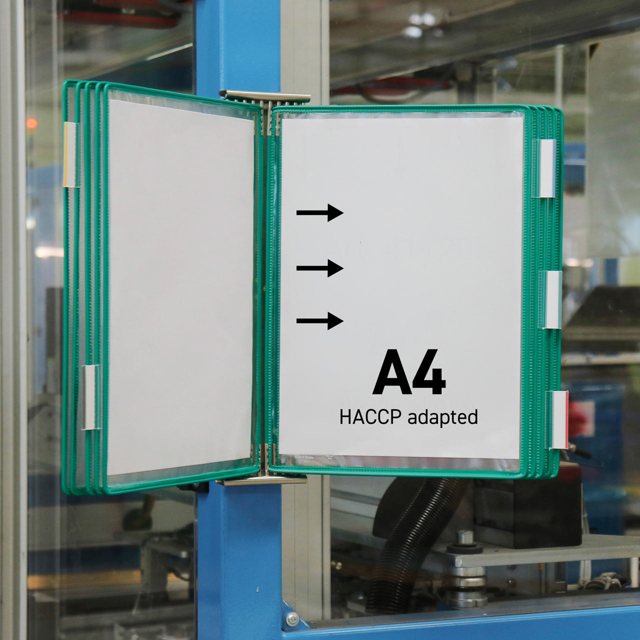 Tarifold Roestvrij stalen wand zichtpanelensysteem, A4, 10 zichtpanelen, laden links