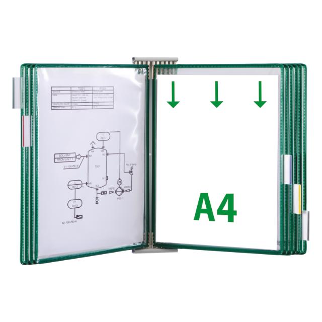 Tarifold metalen wand zichtpanelensysteem uitbreidingsset, A4, 10 zichtpanelen, zonder zijstops 