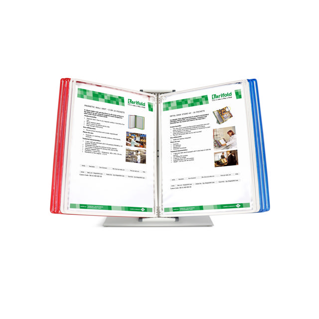 Tarifold metalen bureau zichtpanelensysteem, 10 zichtpanelen, USA kleuren