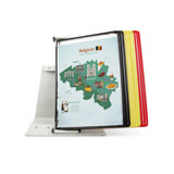 Tarifold metalen bureau zichtpanelensysteem, 10 zichtpanelen, Belgie kleuren