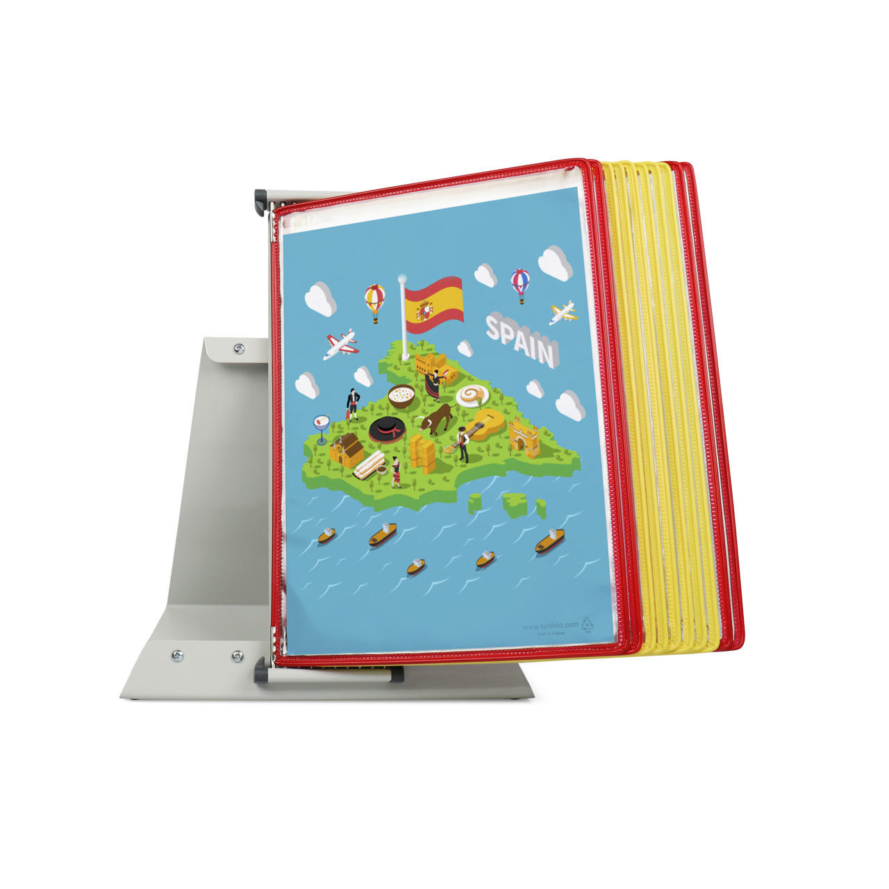 Tarifold metalen bureau zichtpanelensysteem, 10 zichtpanelen, Spanje kleuren