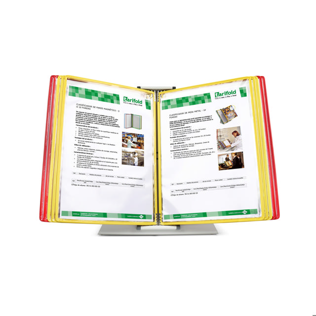 Tarifold metalen bureau zichtpanelensysteem, 10 zichtpanelen, Spanje kleuren