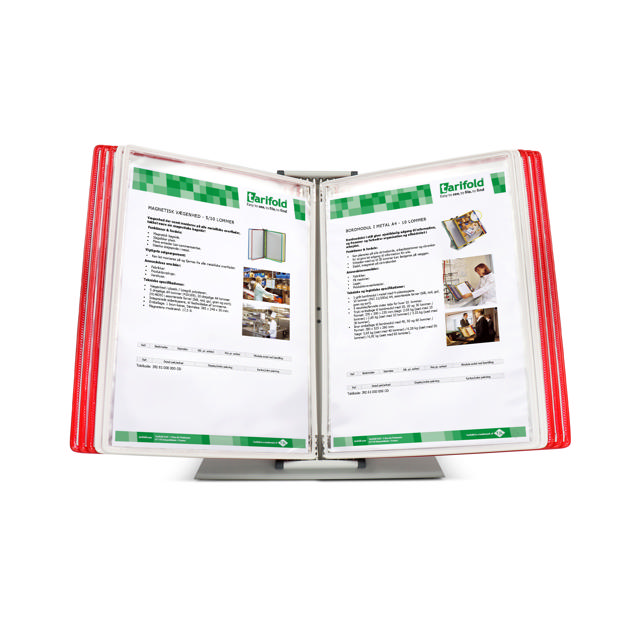 Tarifold metalen bureau zichtpanelensysteem, 10 zichtpanelen, Denemarken kleuren