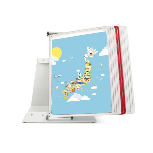 Tarifold metalen bureau zichtpanelensysteem, 10 zichtpanelen, Japan kleuren