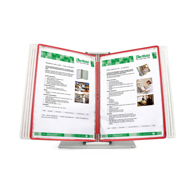 Tarifold metalen bureau zichtpanelensysteem, 10 zichtpanelen, Japan kleuren