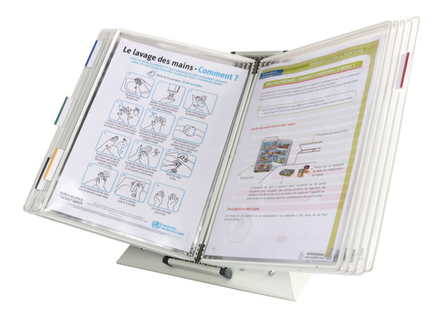 Tarifold antimicrobiële bureau zichtpanelensysteem, A4, 10 zichtpanelen
