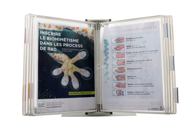 Tarifold antimicrobiële bureau zichtpanelensysteem, A4, 10 zichtpanelen