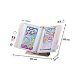 Tarifold antimicrobiële bureau zichtpanelensysteem van roestvrij staal, A4, 10 zichtpanelen