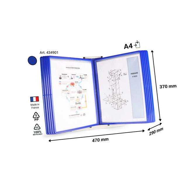 Easy Load bureau zichtpanelensysteem, A4, 10 PP zichtpanelen