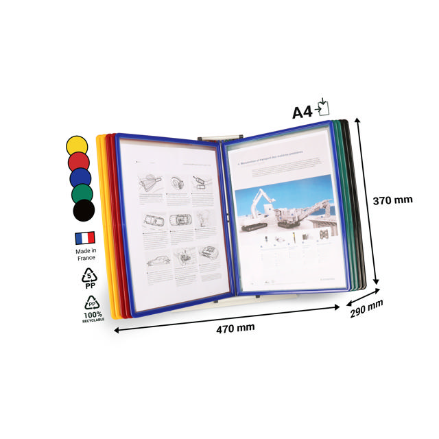 Easy Load bureau zichtpanelensysteem, A4, 10 PP zichtpanelen