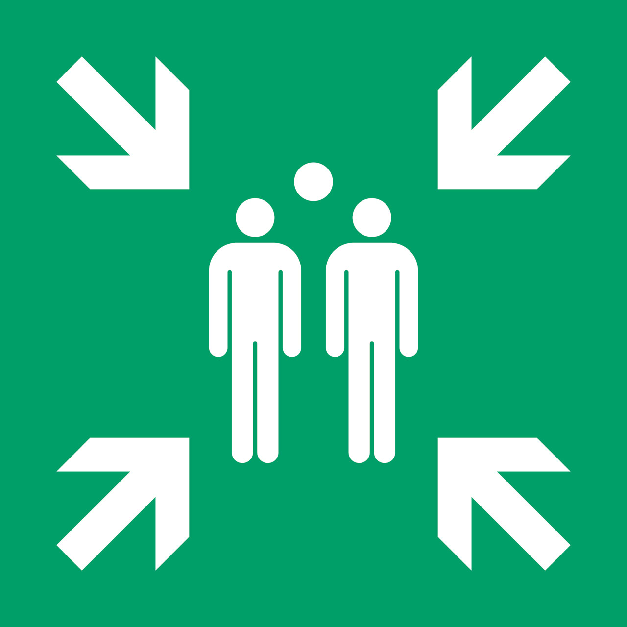 Pictogram bordje Verzamelplaats, 300 x 300 mm