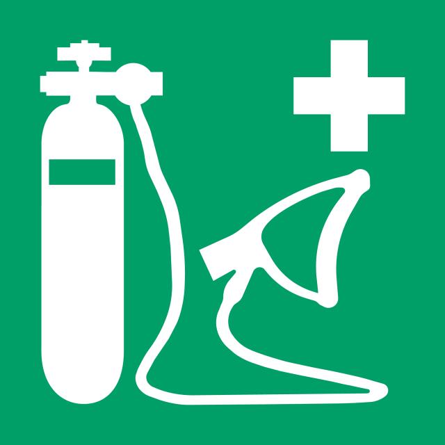 Pictogram bordje Zuurstofmasker, 150 x 150 mm