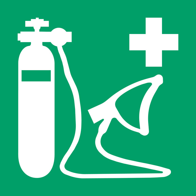 Pictogram bordje Zuurstofmasker, 200 x 200 mm