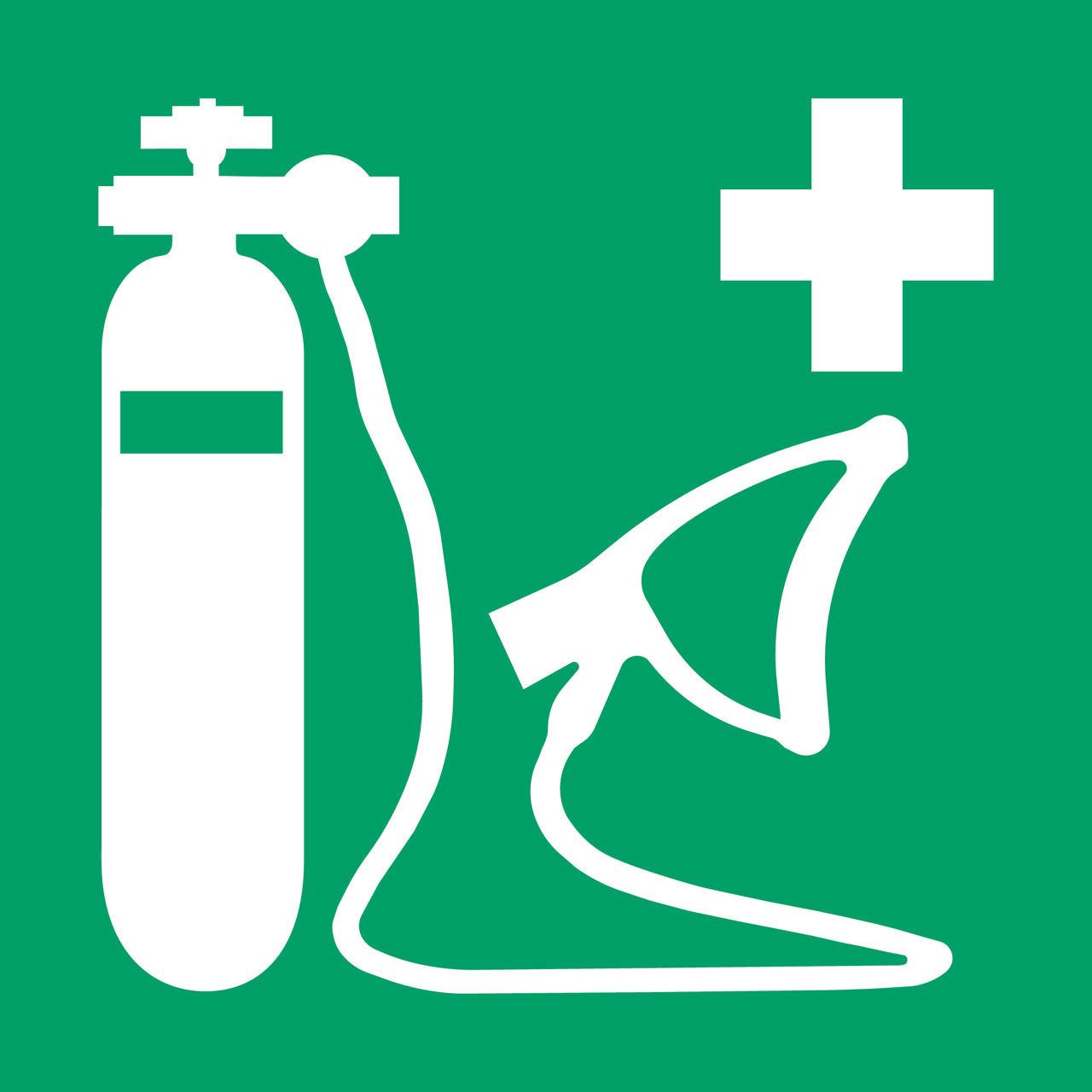 Pictogram bordje Zuurstofmasker, 300 x 300 mm