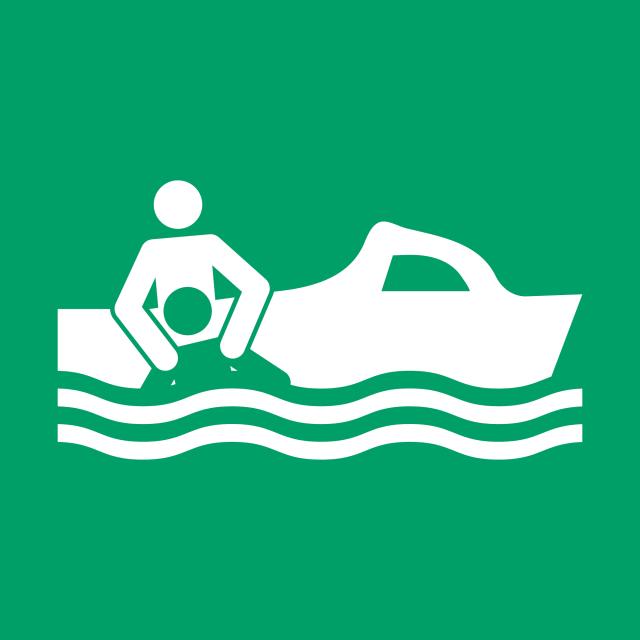 Pictogram bordje Reddingsboot, 150 x 150 mm