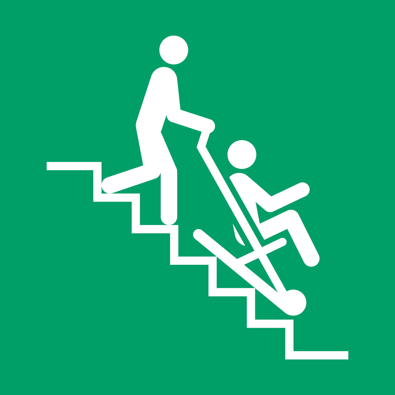 Pictogram bordje Evacuatiestoel, 300 x 300 mm