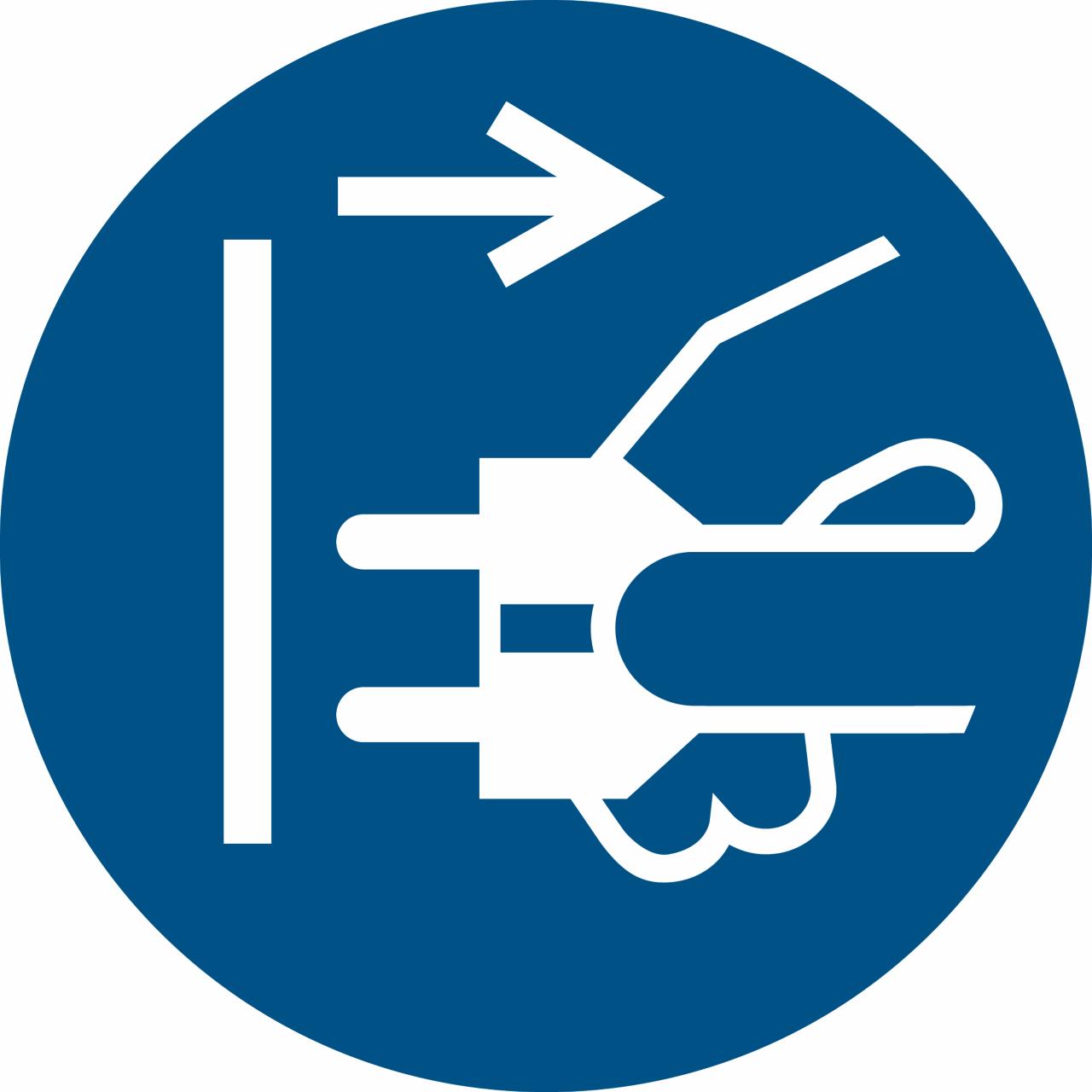 Pictogram bordje Verplicht stekker uithalen, 200 mm