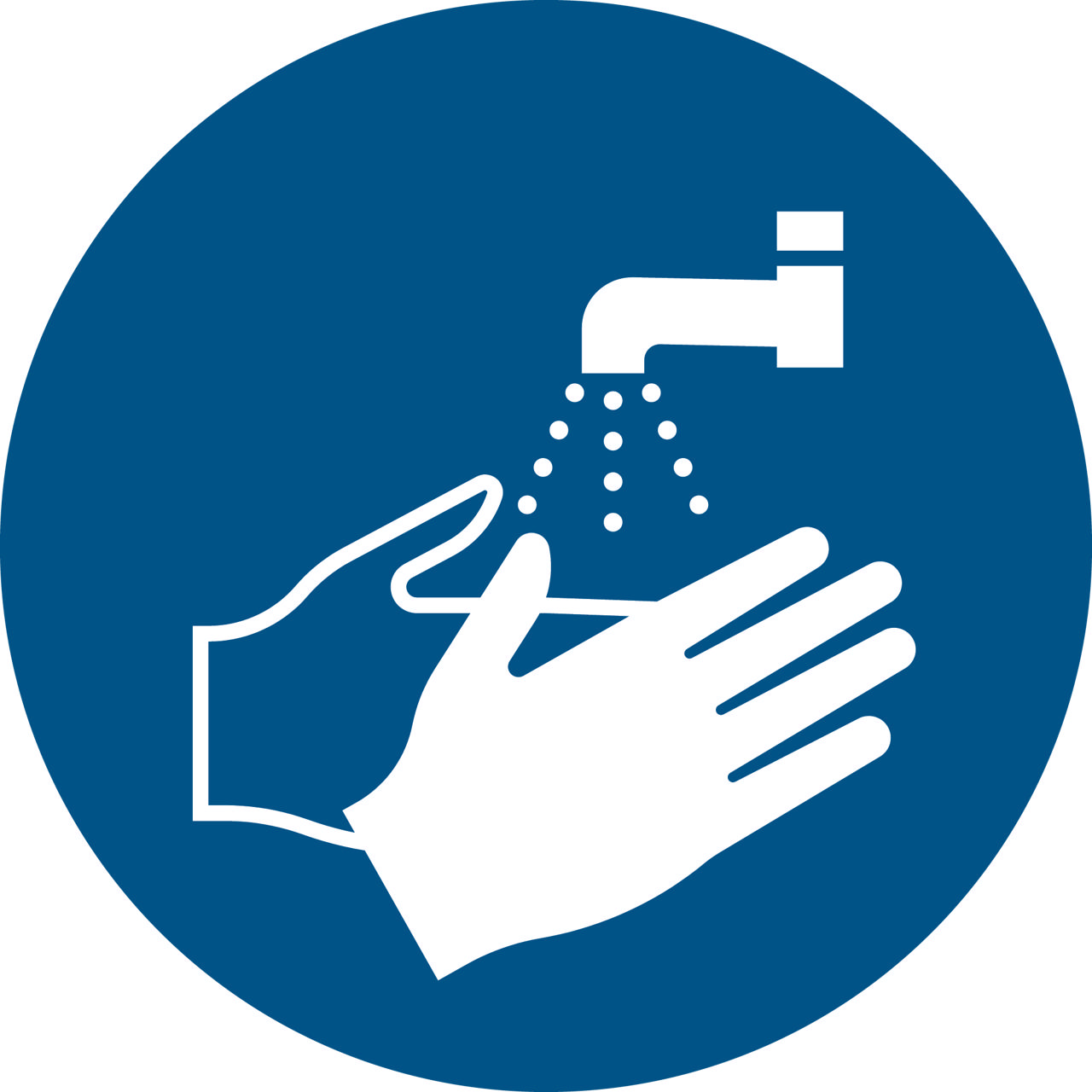 Pictogram bordje Handen wassen verplicht, 200 mm