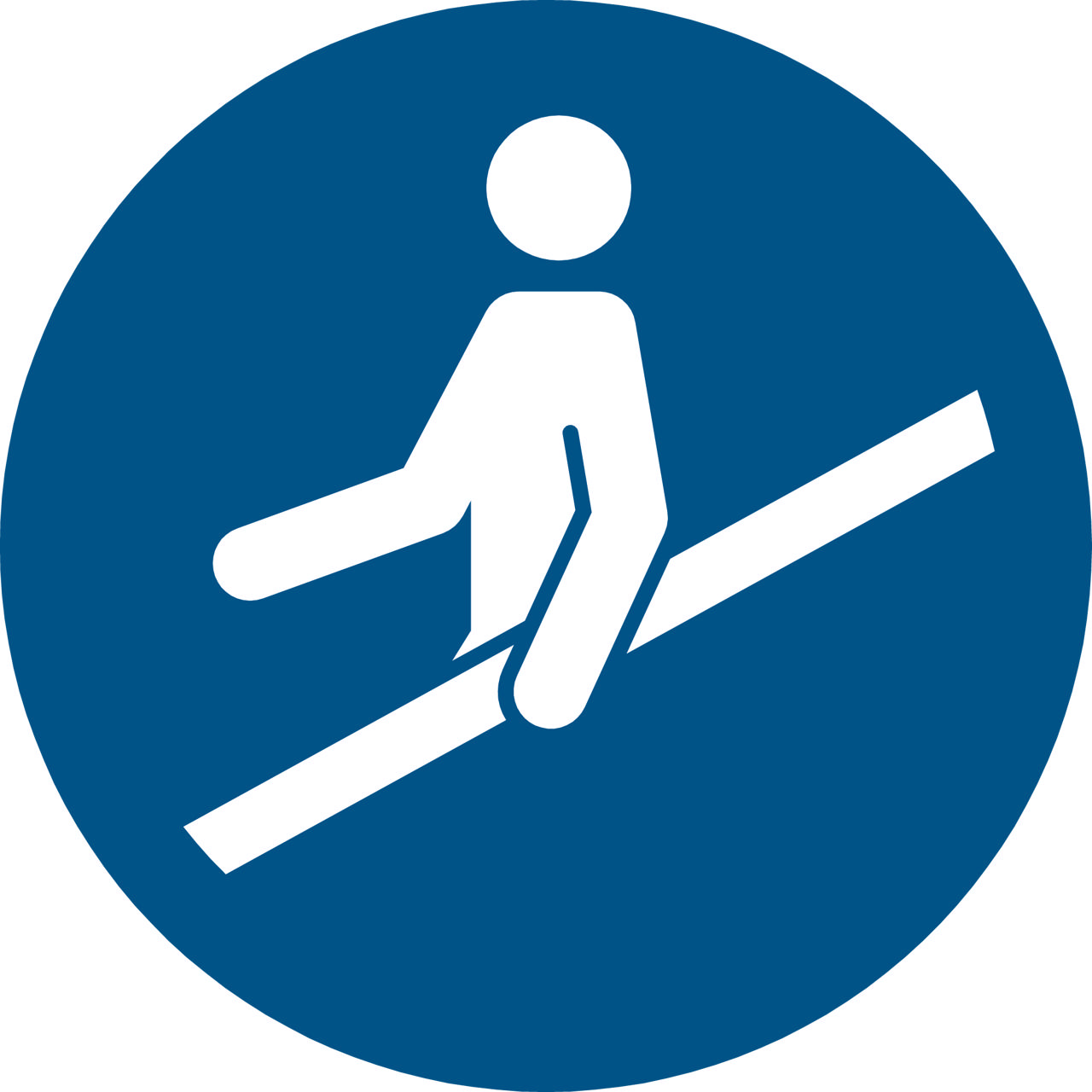 Pictogram bordje Gebruik leuning verplicht, 200 mm