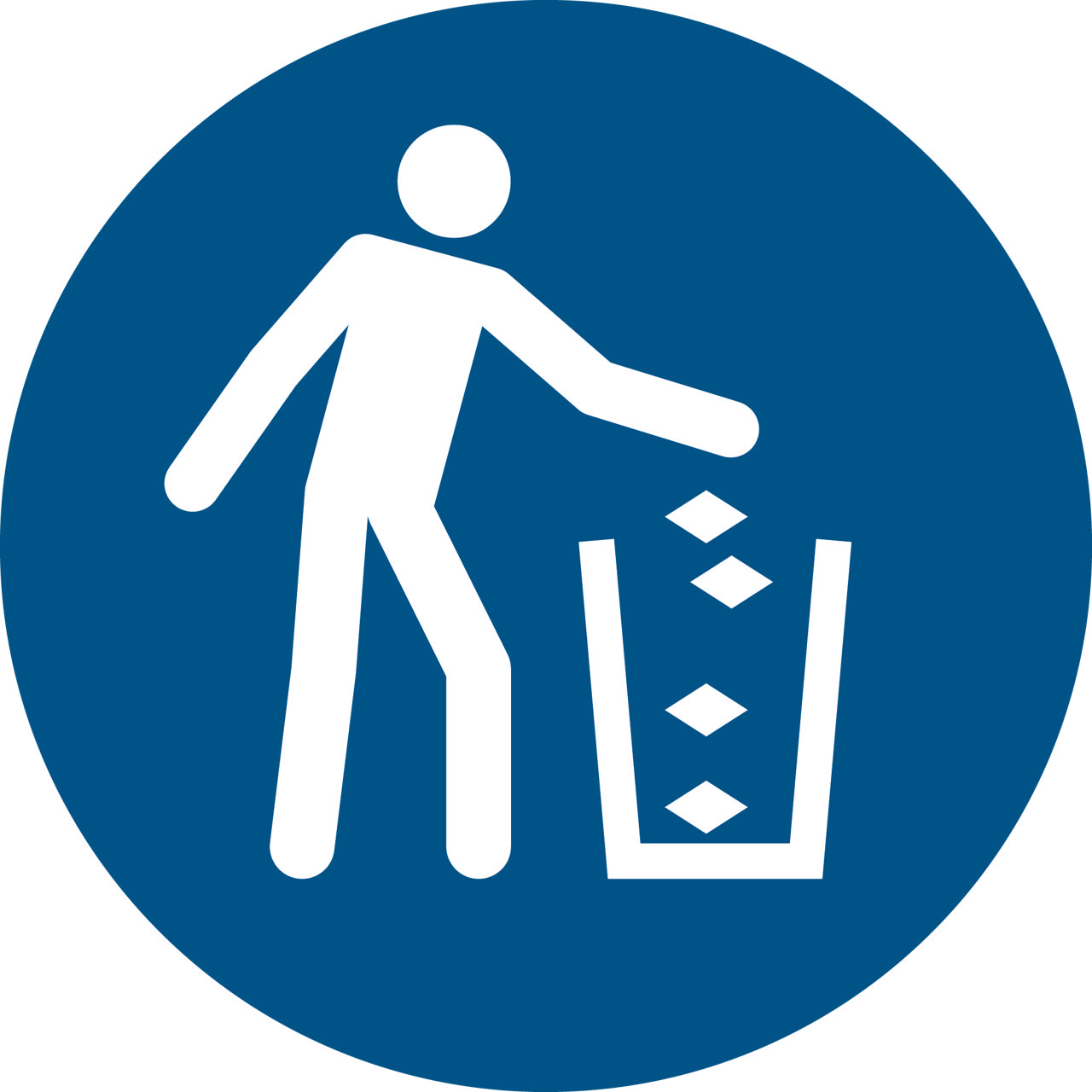 Pictogram bordje Gebruik afvalbak, Ø 200 mm