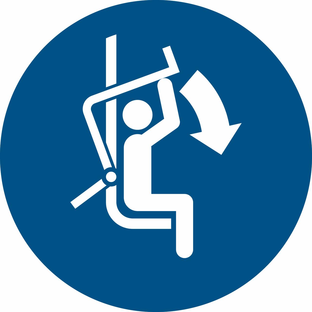 Pictogram bordje Stoeltjeslift sluiten, 100 mm