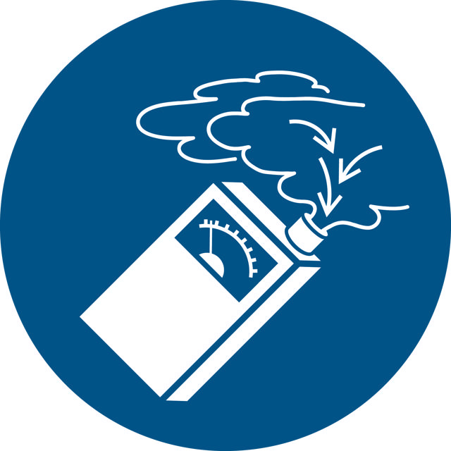 Pictogram bordje Gebruik gasmeter verplicht, Ø 100 mm