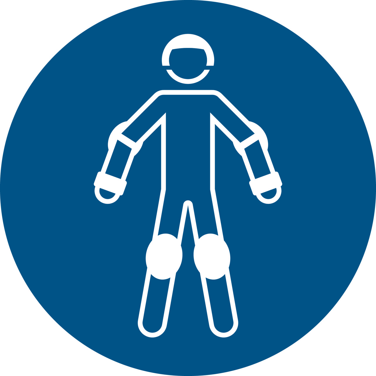 Pictogram bordje Draag beschermende rollersportkleding, Ø 100 mm