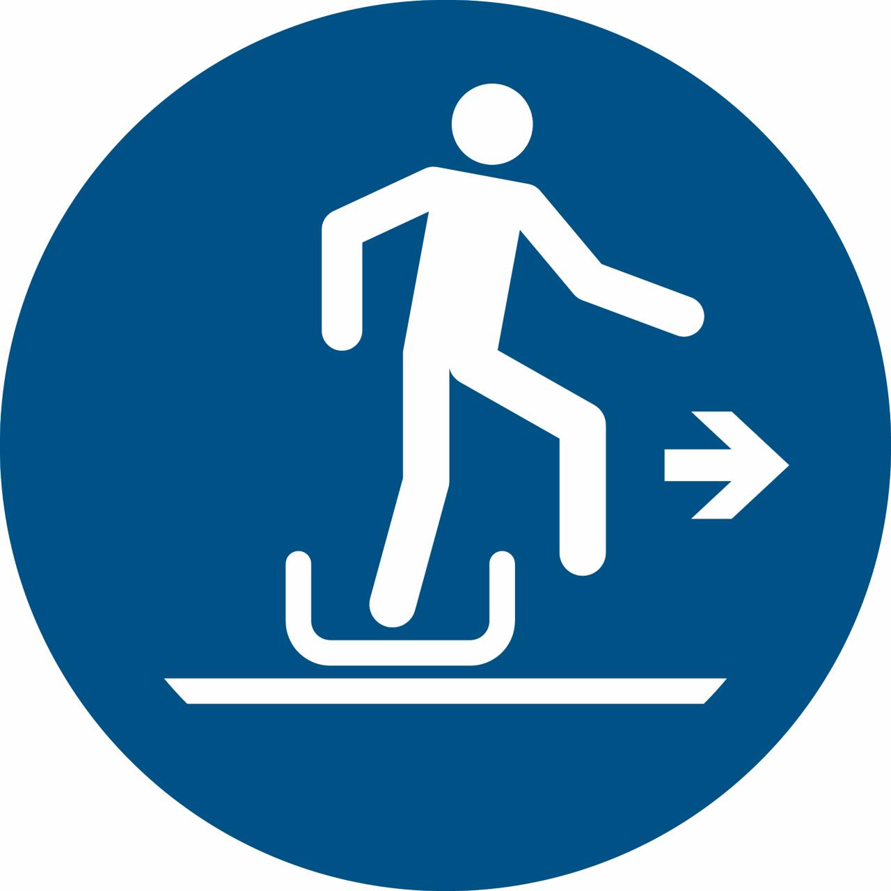 Pictogram bordje Slee aan rechterkant verlaten, 100 mm