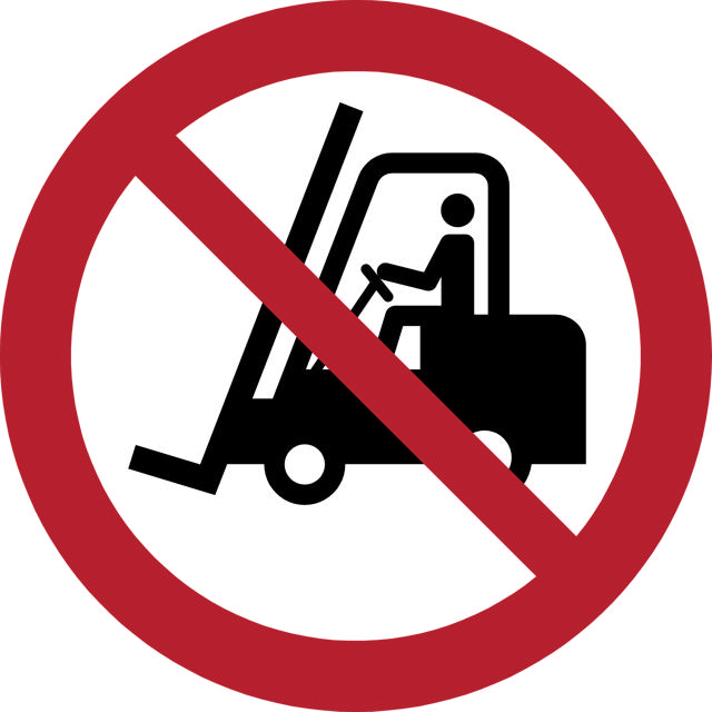 Pictogram bordje Verboden toegang voor transportvoertuigen, Ø 100 mm