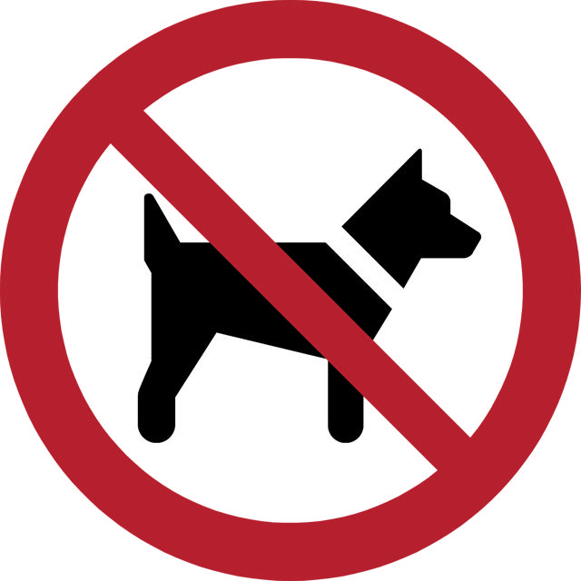 Pictogram bordje Honden niet toegestaan, Ø 100 mm